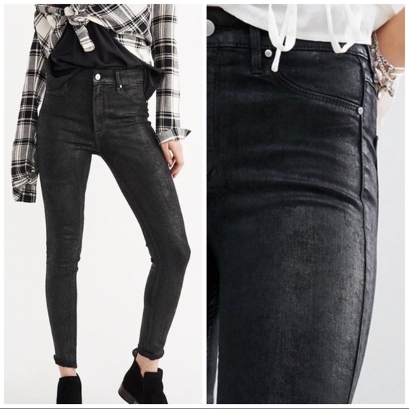 black harper coated high rise skinny jeans